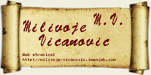 Milivoje Vicanović vizit kartica